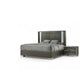 Levi 5pc Queen Bedroom Set | LED Headboard and Mirror | Leaf Molding | Gray