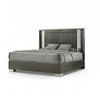 Levi 5pc Queen Bedroom Set | LED Headboard and Mirror | Leaf Molding | Gray