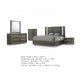 Levi 5pc Queen Bedroom Set | LED Headboard and Mirror | Leaf Molding | Gray