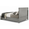 Cyl King Bed | LED Headboard | Scale Molding Trim in Silver | Metallic Gray