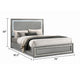 Cyl King Bed | LED Headboard | Scale Molding Trim in Silver | Metallic Gray