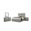 Cyl 4pc Queen Bedroom Set | LED Headboard and Mirror | Metallic Gray