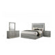 Cyl 4pc Queen Bedroom Set | LED Headboard and Mirror | Metallic Gray