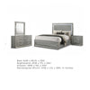 Cyl 4pc Queen Bedroom Set | LED Headboard and Mirror | Metallic Gray