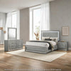 Cyl 4pc Queen Bedroom Set | LED Headboard and Mirror | Metallic Gray