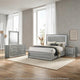 Cyl 4pc Queen Bedroom Set | LED Headboard and Mirror | Metallic Gray