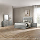 Cyl 5pc Queen Bedroom Set w 2 Nighstands | LED Headboard | Metallic Gray