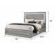 Cyl Queen Bed | LED Headboard | Scale Molding Trim in Silver | Metallic Gray
