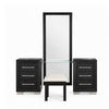 Ashen 4pc Vanity Set w LED Mirror | Storage Stool w Foam Cushion | Black