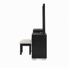 Ashen 4pc Vanity Set w LED Mirror | Storage Stool w Foam Cushion | Black