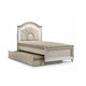 Jisoo 4pc Full Bedroom Set w Trundle | LED Headboard | Pearl White