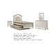 Jisoo 4pc Full Bedroom Set w Trundle | LED Headboard | Pearl White
