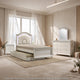 Jisoo 4pc Full Bedroom Set w Trundle | LED Headboard | Pearl White