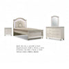 Jisoo 4pc Twin Bedroom Set | LED Headboard, Dresser, Mirror | Pearl White