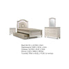 Jisoo 4pc Twin Bedroom Set w Trundle | LED Headboard | Pearl White