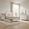 Jisoo 4pc Twin Bedroom Set w Trundle | LED Headboard | Pearl White