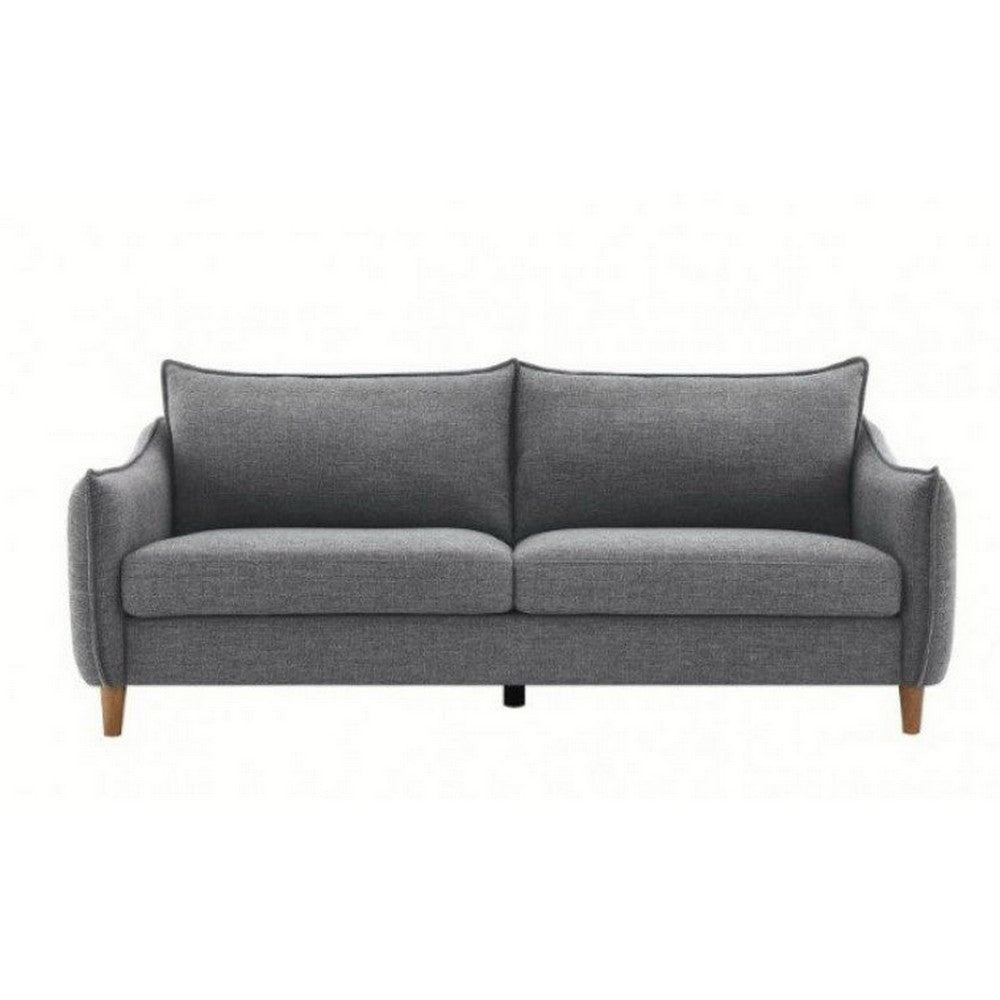 Vora 2pc Sofa and Loveseat Set | Slope Arms | Foam Fill Dark Gray Chenille