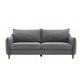 Vora 2pc Sofa and Loveseat Set | Slope Arms | Foam Fill Dark Gray Chenille
