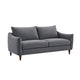Vora 2pc Sofa and Loveseat Set | Slope Arms | Foam Fill Dark Gray Chenille