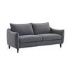 Vora 2pc Sofa and Loveseat Set | Slope Arms | Foam Fill Dark Gray Chenille