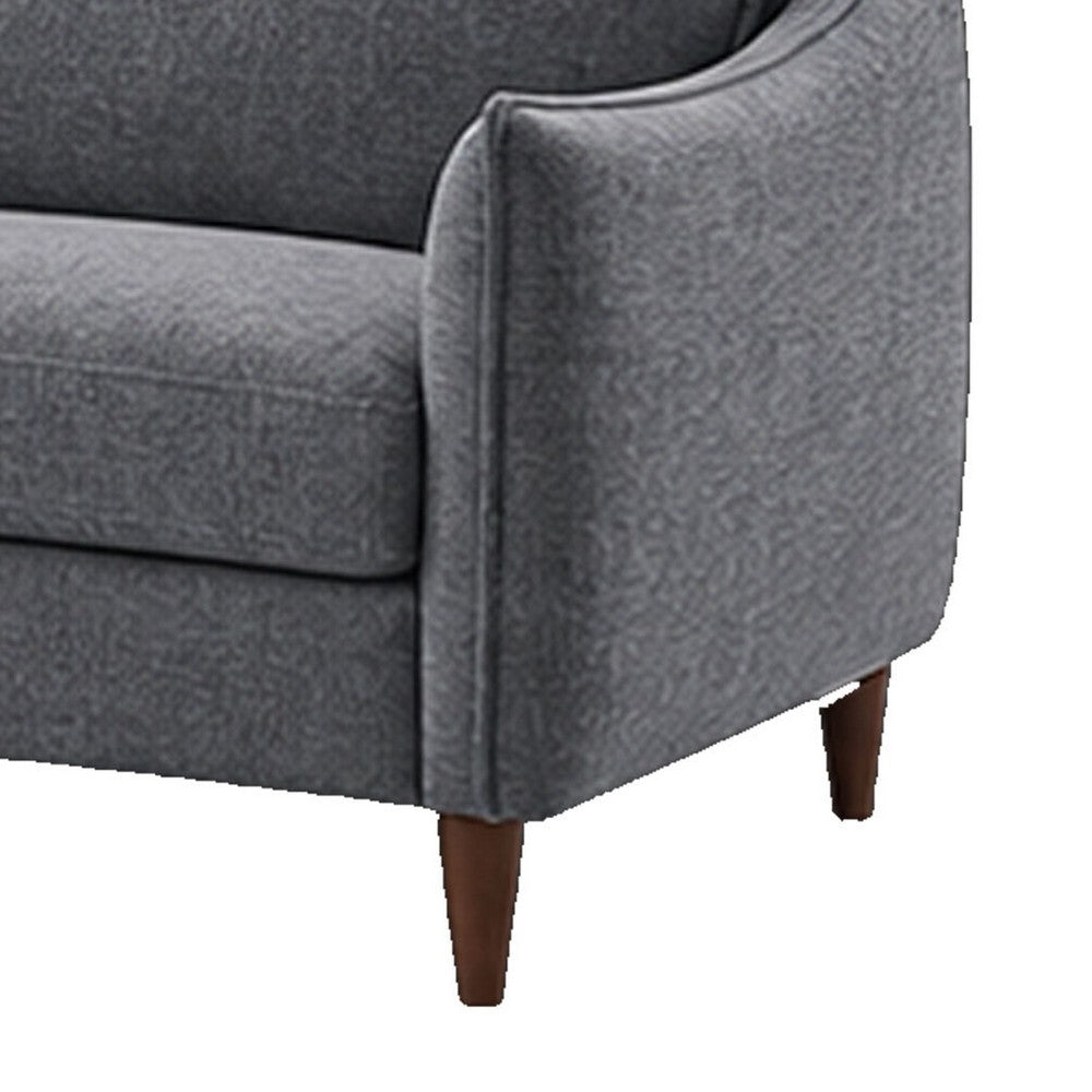 Vora 2pc Sofa and Loveseat Set | Slope Arms | Foam Fill Dark Gray Chenille
