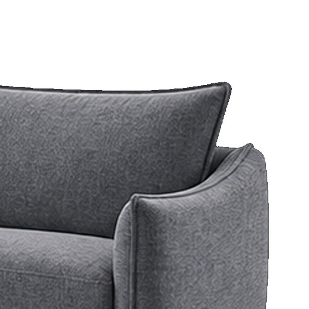 Vora 2pc Sofa and Loveseat Set | Slope Arms | Foam Fill Dark Gray Chenille