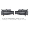 Vora 2pc Sofa and Loveseat Set | Slope Arms | Foam Fill Dark Gray Chenille