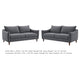 Vora 2pc Sofa and Loveseat Set | Slope Arms | Foam Fill Dark Gray Chenille