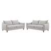 Vora 2pc Sofa and Loveseat Set | Slope Arms | Foam Fill Light Gray Chenille