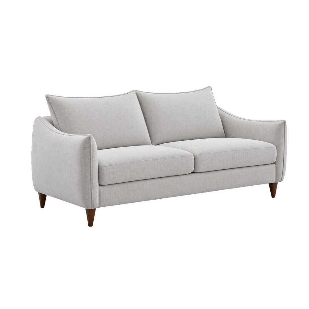 Vora 2pc Sofa and Loveseat Set | Slope Arms | Foam Fill Light Gray Chenille