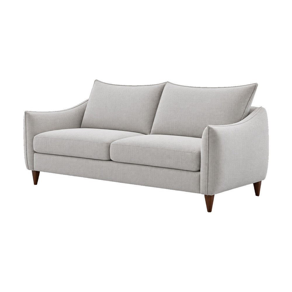 Vora 2pc Sofa and Loveseat Set | Slope Arms | Foam Fill Light Gray Chenille