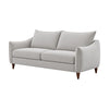 Vora 2pc Sofa and Loveseat Set | Slope Arms | Foam Fill Light Gray Chenille