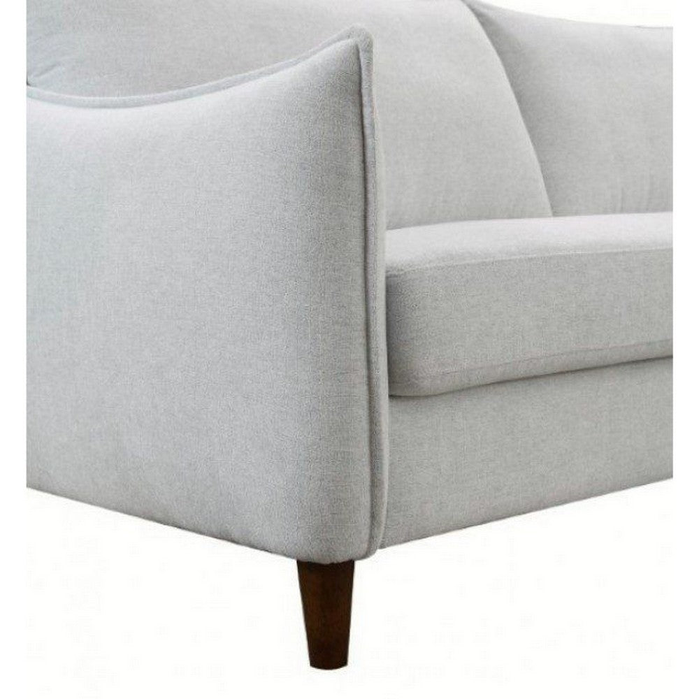 Vora 2pc Sofa and Loveseat Set | Slope Arms | Foam Fill Light Gray Chenille