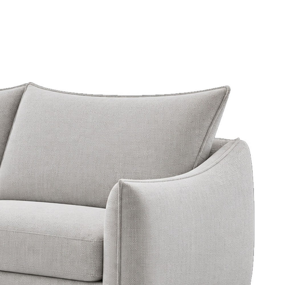 Vora 2pc Sofa and Loveseat Set | Slope Arms | Foam Fill Light Gray Chenille