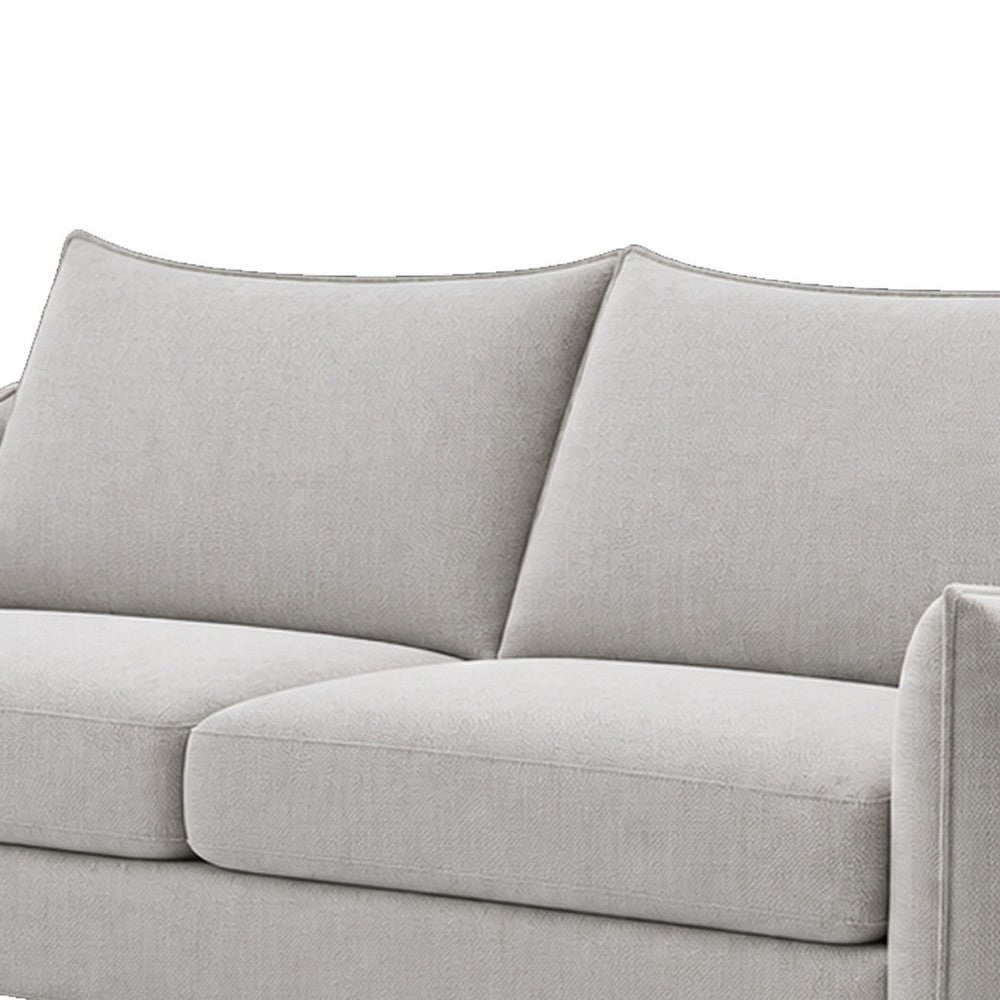 Vora 2pc Sofa and Loveseat Set | Slope Arms | Foam Fill Light Gray Chenille