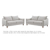 Vora 2pc Sofa and Loveseat Set | Slope Arms | Foam Fill Light Gray Chenille