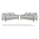 Vora 2pc Sofa and Loveseat Set | Slope Arms | Foam Fill Light Gray Chenille