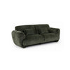 2pc Sofa and Loveseat Set w 4 Pillows | Flared Arms | Olive Green Chenille