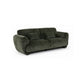 2pc Sofa and Loveseat Set w 4 Pillows | Flared Arms | Olive Green Chenille