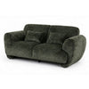 2pc Sofa and Loveseat Set w 4 Pillows | Flared Arms | Olive Green Chenille