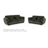2pc Sofa and Loveseat Set w 4 Pillows | Flared Arms | Olive Green Chenille