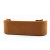 Revi Curved Sectional Sofa | 4 Pillows | Caramel Brown Chenille 112"