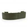 Revi Curved Sectional Sofa | 4 Pillows | Olive Green Chenille 112"