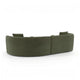 Revi Curved Sectional Sofa | 4 Pillows | Olive Green Chenille 112"