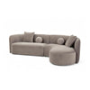 Revi Curved Sectional Sofa | 4 Pillows | Light Brown Chenille 112"