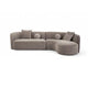 Revi Curved Sectional Sofa | 4 Pillows | Light Brown Chenille 112"