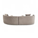Revi Curved Sectional Sofa | 4 Pillows | Light Brown Chenille 112"