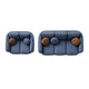 Riti 2pc Sofa and Loveseat Set w 10 Pillows | Foam Fill Denim Blue Chenille