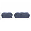 Riti 2pc Sofa and Loveseat Set w 10 Pillows | Foam Fill Denim Blue Chenille