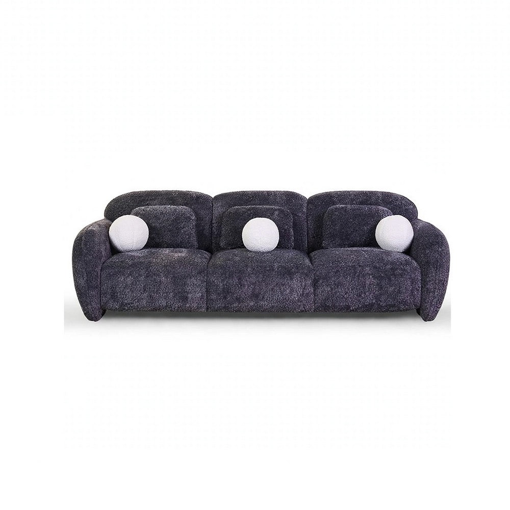 Riti 2pc Sofa and Loveseat Set w 10 Pillows | Foam Fill Dark Gray Chenille
